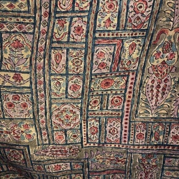 Michiyuki Kimono Womens Vintage Green Lined Cloud Embossed Pattern Hidden Pocket - Picture 13 of 15